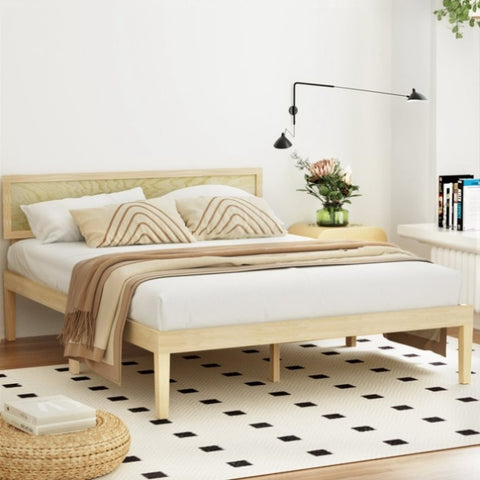 Artiss Bed Frame Double Size Wooden Base Mattress Platform Timber Pine YUMI WBED-YUMI-D-WD-AB