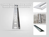 10 x Tile Trim Heavy Duty Round Edge Aluminium 10mm V63-844581