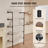 Industrial Pipe Shelf, 5 Tier 2PCS, 9.84in Applicable Board Width Wall-Mount Floating Rustic Wood V952-JSGZWJYGWMBHN3J8IV0