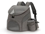 Comfortable hands-free pet carrier backpack with breathable mesh panels and padded shoulder straps, V1341-ZY-3JYFNA49-L-BLACKRED