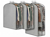 3Pcs Hanging Garment Bag with Dual Metal Zipper Garment Cover Smooth Glide Design Washable Wipeable V1366-AZ2-W-15031