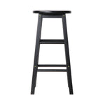 Artiss 2x Bar Stools Round Chairs Wooden Black BA-G-7033-BKX2