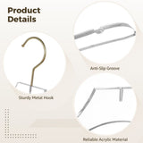 10PCS Clear Acrylic Hangers with Gold Hook, 15.6", Lightweight, Non-Slip & Shatterproof Design, V1369-AZ3-W-08756