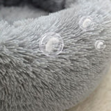 Plush Donut Faux Fur Calming Pet Nest - Grey - M V915-ZP0096-M