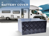 Battery Box Set Sturdy Galvanized Trailer Caravan Boat Spare Part with Lid and Hole for Secure Suits V985-POWERBOX