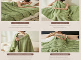200*230CM Milky White Ultra-Soft Waffle Textured Plush Fleece Blanket - Large Cozy All-Season Throw V888-ELOSUNG32603