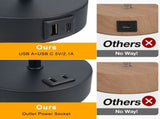 Fabric Bedside Table Lamp Bedroom Nightstand Lamp with LED Bulb 3 Color Temperatures Desk Light USB V1294-YM0901-L6887