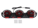 3 Heads Cooling Fan with Phone Holder Powerful Airflow Portable Electric Fan for Car Truck Stable V1294-YM0901-3113250083012