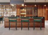 Sarantino Cedric Kitchen Bar Stool - Green BAR-STL-MRI-1045-GN