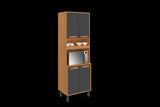 Flat Pack DIY Wooden Kitchen Cupboard/Pantry with 4 Doors 6 Shelves in Graphite and Cinnamon V1112-3600001948/1949