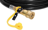 12 feet Low Pressure Propane RV Quick Connect Extension Hose, 1/4" Safety Shutoff Valve & Male Full V1258-DP02-C-279