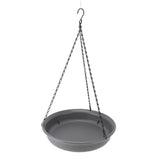 Hanging Bird Feeder with Hook Metal Chain Plastic Bird Bath Feeding Bowl Round Tray for Outdoor V1294-YM0901-3111240176211