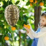 Woven Crochet Wasp Nest Decoy, Waterproof Faux Hanging Hornets Hive Nests Artificial Fake Decoy V1259-DP01-A-5358