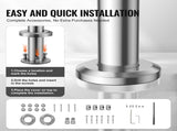 Handrails for Outdoor Steps, 70.9in Length 2 Crossbars Stair Hand Rail Kit, Transitional Stainless V952-BXGSLZFS180CXMYZKV0