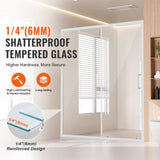 Semi-frameless Shower Door 57.7-59" x 70" SGCC Tempered Glass 1/4" Chrome V952-DBKSYMTLYSM6LNGAYV0
