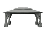 Instahut Gazebo 3x4m Canopy Outdoor Steel Frame Patio Tent Curtains Marquee Grey GAZEBO-IR-MC-3X4-GY