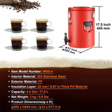 Stainless Steel Insulated Beverage, 17.2 Liter, Thermal Hot and Cold Drink Server V952-YLHLQQYX5JL0EEU4SV0