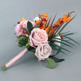 Wedding Bridal Bouquets, Artificial Bridal Bouquet, Romantic Bridal Holding Flowers, Handmade V1192-AZ-W-11567