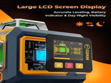 CIGMAN Green Laser Level, 3x360&deg Side LCD 12-Line Self-Leveling, Bluetooth App Remote, Pulse Mode V413-CMS03