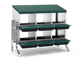 i.Pet Chicken Nesting Box Roll Away Metal Nesting Box Wall Mounted 6 Holes Green PET-CHICK-BOX-6H-EL-GN