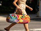 Hippie Bohemian Quilted Weekender Travel Bag, Multifunctional Tote Bags with Zipper, Retro Book V1107-CS-YISEE27
