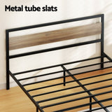 Artiss Bed Frame Double Size Metal Base Mattress Platform Foundation Black DREW MBED-C-DREW-D-BK-AB