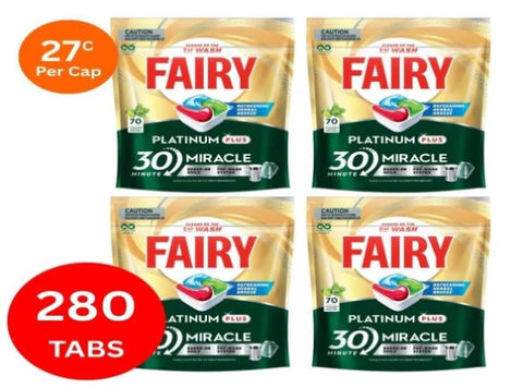 Fairy Platinum Plus x 280 Herbal Breeze Dishwasher Tablets FAIRY-8078730X4_NZ