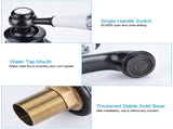 Floral Pattern Single Handle Mixer Tap Cold/Hot Water Faucet for Bathroom Basin Sink V1294-YM0727-JY07252-04