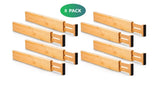 8 Pack Bamboo Adjustable Kitchen Drawer Dividers V178-36045