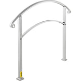 3-Step Handrails for Outdoor Steps Fits 1 or 3 Steps Matte White Stair Rail Wrought Iron Handrail V952-LTFS3BBSLG0000001V0