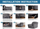 Velvet Recliner Chair Covers 1-Piece for Reclining Chair, Recliner Cover Feature Thick Luxury and V1258-DP02-F-624