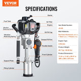 37.77cc Gas-Powered T Post Driver 4-Stroke Fence Piling Pounder w/ 3 Head V952-SCSQYDZJJH65RYD5ZV0