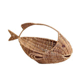Lifelike Fish Shaped Hand Woven Storage Basket, Decorative Nautical Organizer Tray, Multipurpose V1192-AZ-W-24649
