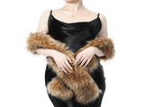 Faux Fur Shawl for Women Long Fluffy Collar Scarf Wrap Winter Warm Shrug for Wedding Bridal V1192-AZ-W-17318