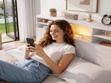 Artiss King Single Bed Frame with Storage, 4 Drawers, USB and Night Light White WBED-F-TAMBUR-KS-WH-ABC