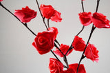 1 Set of 50cm H 20 LED Red Rose Tree Branch Stem Fairy Light Wedding Event Party Function Table Vase V382-REDROSESTEMBATT