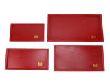4Pcs Serving Tray Chinese Style Red Wedding Tea Coffee Snack Plate Wooden Fruit Candy Salver Square V1294-YM0703-3118230136212