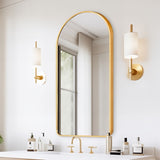 2 Set Wall Arch Mirror Arc Aluminum Frame Bathroom 50x100cm GOLD V274-FT-BM-ALUAC-GD50100-X2
