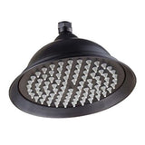 8 Inch Round Alloy Rain Shower Head High Pressure Rainfall Showerhead for Bathroom, Universal Fit, V1107-113-24718-BLK-8IN