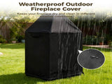 Outdoor Cover, Waterproof Oxford Cloth Patio Fire Pit Shield, Weatherproof Wood Burning V1192-AZ-W-18276