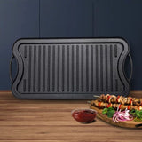 SOGA 50.8cm Cast Iron Ridged Griddle Hot Plate Grill Pan BBQ Stovetop ZPAI009