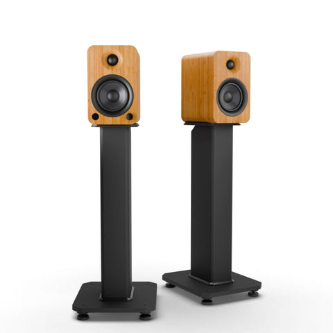 Kanto YU4 140W Powered Bookshelf Speakers with Bluetooth and Phono Preamp - Pair, Bamboo with SX22 V398-KO-YU4BAMBOO-SX22