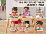 Kids Sensory Table & Chair Set Sand Water Play Table with 2 Storage Bins V952-GGZZDZHK2129ZA1KCV0