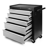 HORUSDY 5 Drawer Tool Box Trolley Cabinet Storage Cart Garage Organiser Lockable V465-86191