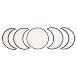 Wooden Frame Acrylic Mirror Set Nordic Style Phase Moon Wall Decor with Round and Crescent Shapes V1366-AZ2-W-14889