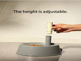 Beige Base Adjustable Height Pet Water Dispenser with Food Bowl Base - Non-Drip Bottle Feeder V888-ELOSUNG23873