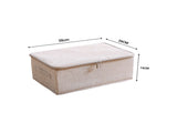 SOGA 2X Beige Small Portable Double Zipper Storage Box Moisture Proof Clothes Basket Foldable Home SBOX023X2