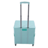 Collapsible Utility Rolling Crate Swivel Casters PP Strong with Telescopic Handle Lid Storage V1294-YM0901-3117230195713