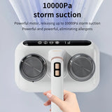 Cordless Mite Vacuum, 10000Pa Strong Suction UV 99.9% Sterilization, Humidity Monitor, Dual-Cup V1385-WU-831-003