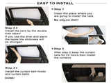 Car Side Window Curtain, 2Pcs Car Curtains Foldable Sunshade Protection, Removable Slidable Car V1369-AZ3-W-06976